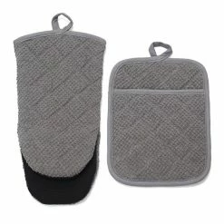 Food Network™ Terry Neoprene Oven Mitt & Pot Holder Set Khaki -Food Network Store unnamed file 1126