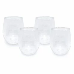 Food Network™ 4-pc. Clear Textured Acrylic Stemless Wine Glass Set