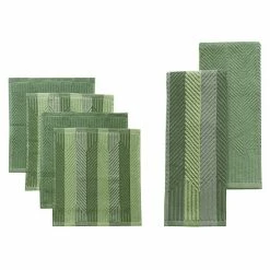 Food Network™ Striped Kitchen Towel & Dishcloth Multi-Pack Aqua -Food Network Store unnamed file 378