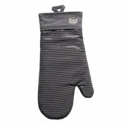 Food Network™ Stripe Silicone Oven Mitt Black