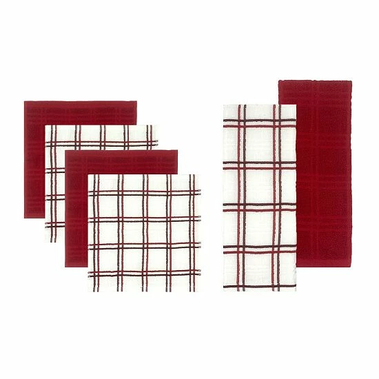 Food Network™ Plaid Kitchen Towel & Dishcloth Multi-Pack Khaki 7 Food Network™ Plaid Kitchen Towel & Dishcloth Multi-Pack Khaki - Image 5