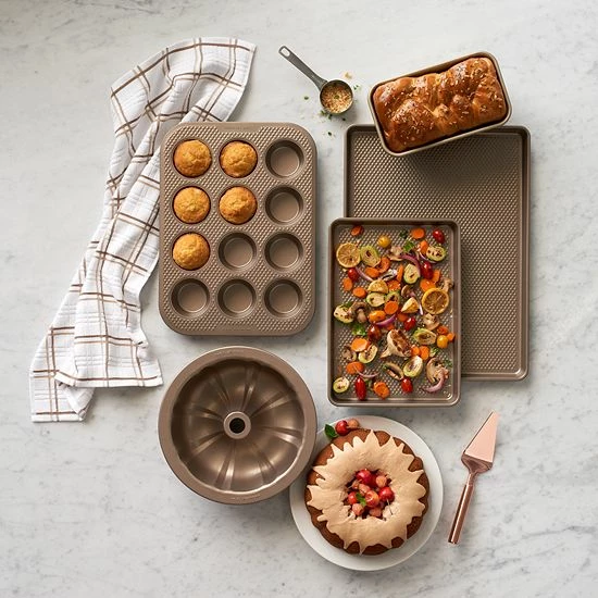 Food Network™ Textured Performance Series 9" X 13" Nonstick Cake Pan Bronze 4 Food Network™ Textured Performance Series 9" X 13" Nonstick Cake Pan Bronze - Image 2