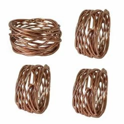 Food Network™ Metallic Twist Napkin Rings 4-pk. Gold -Food Network Store unnamed file 846