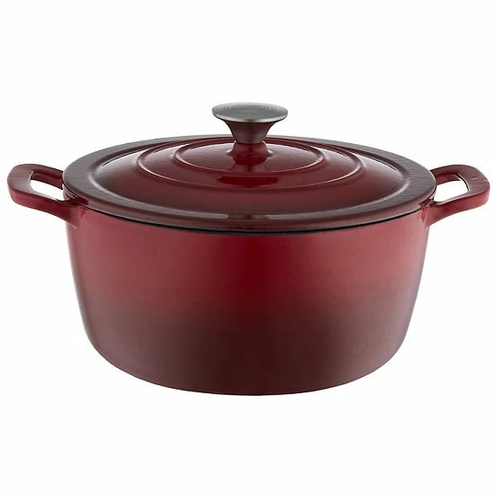 Food Network™ 7-qt. Ombre Enameled Cast-Iron Dutch Oven Red 3 Food Network™ 7-qt. Ombre Enameled Cast-Iron Dutch Oven Red